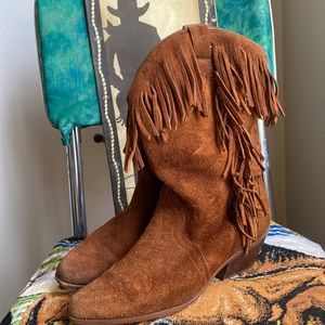 Genuine Leather Fringe Boots by Leather Craft